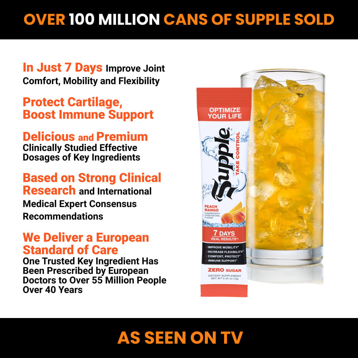 Supple Drink Instant with Supple ingredients glucosamine chondroitin and supplement information.