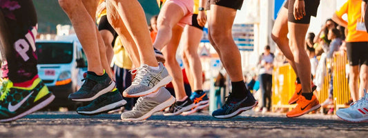 Athletes getting ready to run a marathon