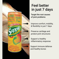 Supple Drink joint support with glucosamine drink benefits for comfort, mobility and flexibility, plus joint health supplements.