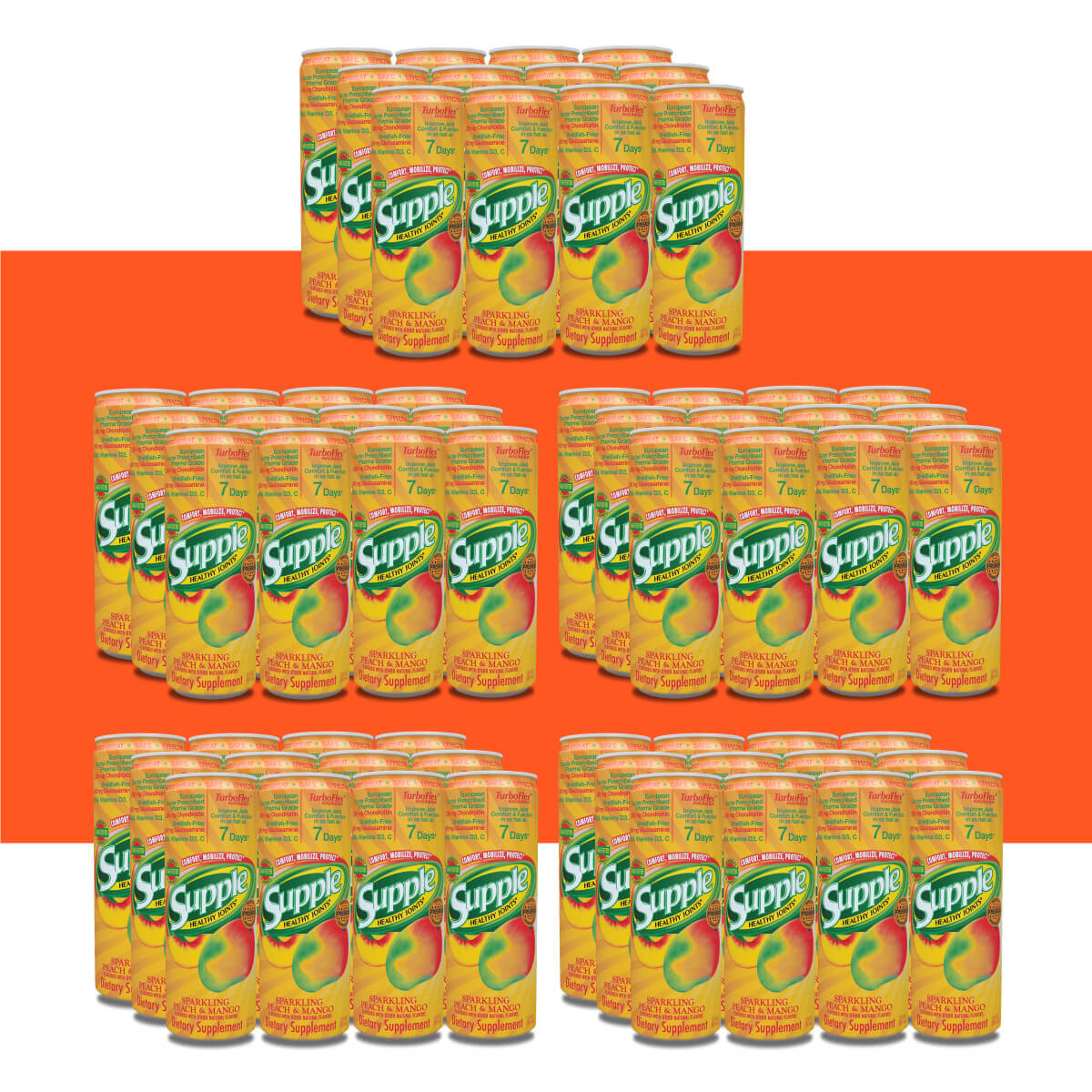 Supple Drink supplement with chondroitin 5 cases, 60 cans, with orange stripe. Tip: Strong muscles help hand pain relief.